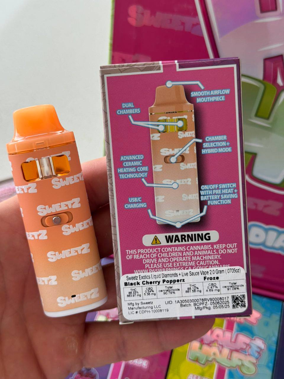 sweetz exotics half & half 2g disposable sweetz exotics half & half 2g disposable